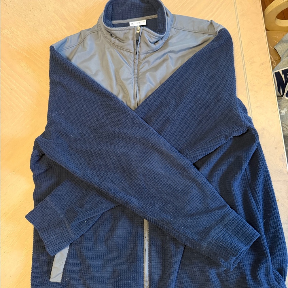 Champion Men's Blue and Gray Zip-Up Sweater